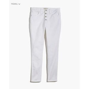 Madewell Curvy High-Rise Skinny Crop Jean Button-Front Edition - Pure White 31T
